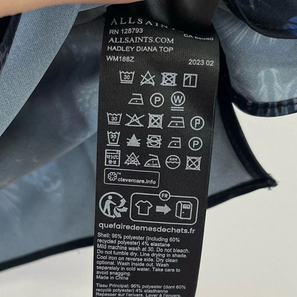 NEW All Saints Blouse Womens Size 2 Hadley Diana Butterfly Top Sleevless NWOT - Picture 4 of 7